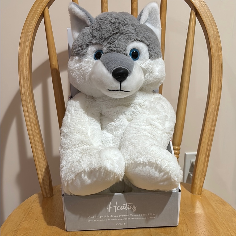 Heaties Gray and White Husky Plush